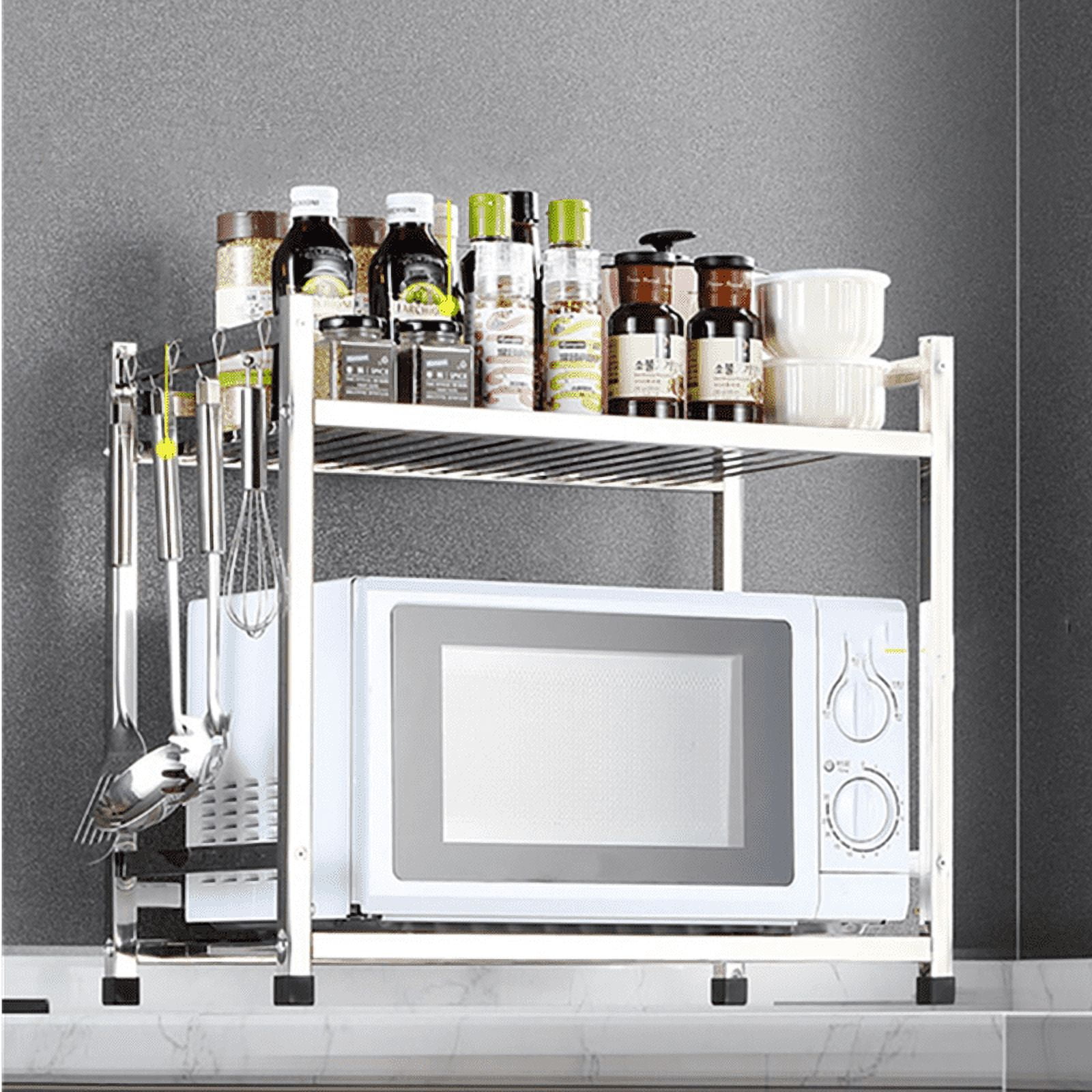 1pc Kitchen Storage Rack Telescopic Microwave Oven Holder, Double Layer  Tabletop Shelf For Home Appliances Organization