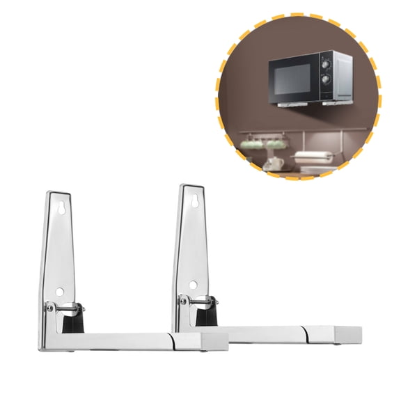 Microwave Oven Shelf, Zaqw 2PCS Stainless Steel Kitchen Microwave Oven Bracket Sturdy Foldable Stretch Wall Mount Rack Shelf, Wall Mount Bracket For Microwave Oven