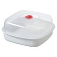 thumbnail image 1 of Microwave Oven Steamer,Square Plastic Oven Steamer with Lid and Tray,Kitchen Steamer,Microwave Steamer for Vegetables Multifunctional Cookware,Kitchen Basket for Cooking Food and Vegetables,1 Layer, 1 of 8