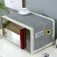 thumbnail image 1 of Microwave Oven Top Cover Dustproof Linen Machine Protector Decorative Kitchen Appliance Cover with Side Storage Pockets 13x39inches, 1 of 6