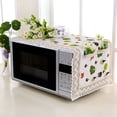 thumbnail image 1 of Microwave Oven Top Cover Dustproof Linen Machine Protector Decorative Kitchen Appliance Cover with Side Storage Pockets 13x39inches, 1 of 6