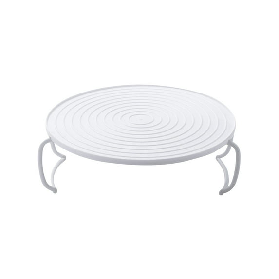 Microwave Oven Turntable Steaming Rack Stackable Tray - White Plastic Food Heating Shelf for Kitchen Cooking