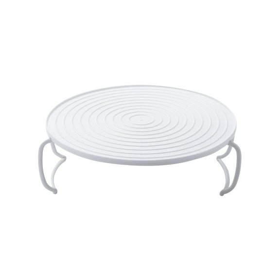 Microwave Oven Turntable Steaming Rack Stackable Tray - White Plastic Food Heating Shelf for Kitchen Cooking