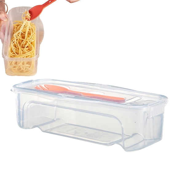 Microwave Pasta Cooker With Lid And Strainer, Clear Plastic Microwave Noodle Cooking Box With Utensils, Heat-Resistant Food Container 1.3L Dishwasher-Safe Kitchen gifts for people with autism