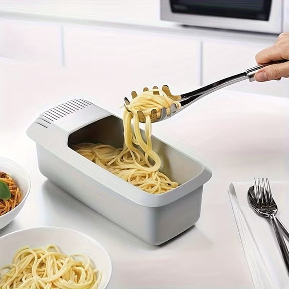 Microwave Pasta Maker - Quick and Easy Pasta Cooking for 4, Non-Stick, One-Handed Operation