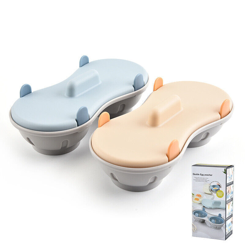 Microwave Perfect Double Cup Eggs Poacher Free Cookware Egg Cooker