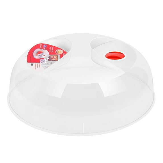 Microwave Plate Cover with Adjustable Steam Vent Hole, BPA-Free Transparent Anti-Splatter Guard Plastic Lid (11.5 inch)