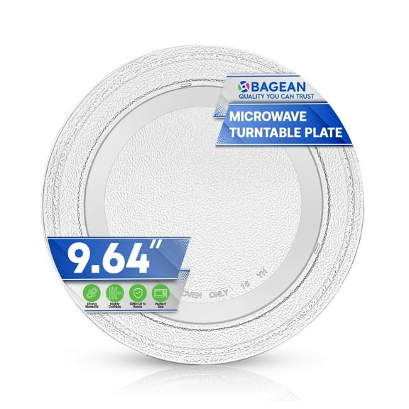 Microwave Plate Replacement 9.6 Inch for Small Microwave Oven Turntable Plate - LG Replacement Microwave Glass Plate Fits Many Brands Plates - Rotating Dish Tray For Better Reheating and Cooking