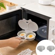 Microwave Poached Egg Maker, Microwave Egg Cooker 2 Eggs with Lid, Plastic Microwave Egg Poacher, Breakfast Egg Maker for Home Kitchen Quick Meals