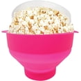 thumbnail image 1 of Microwave Popcorn Popper with Lids - Silicone - No Oil or Butter Required - Collapsible Bowls - BPA-Free Container - Movie Night Supplies - Pink, 1 of 6