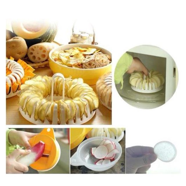 Microwave Potato Chips Maker Apple Potato Vegetable Crisp Chip Slicer