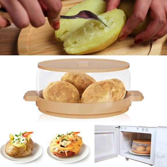 Microwave Potato Cooker, Microwave Potato Baker, With a Sealed Lid, Cooks in Minutes Tender & Fluffy, Safe, Durable, Easy to Clean, for Students, Office Workers or Small Kitchen Families (1)