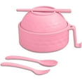 thumbnail image 1 of Microwave Ramen Bowl,6-Piece Set Ramen Bowl Set,Ramen Noodle Cooker with Lid and Handle,Ramen Noodles Bowl, Ramen Cooker Microwave,Comes with Spoon And Fork For Home Office Dorm Room College (Pink), 1 of 8