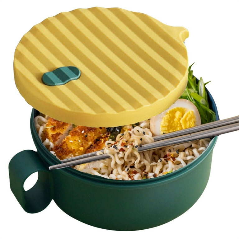 Microwave Ramen Bowl Set with Lid and Chopsticks, Soup Bowl with