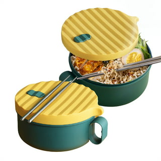 Haifle Microwave Soup Bowls With Lids, 23oz Solid Color Noodle Bowl With  Lid, Bowl With Handle, Soup Mug With Lid-yellow-650ml/23oz