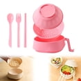 thumbnail image 1 of Microwave Ramen Bowl Set, Wheat Fiber Noodle Bowls Plastic Cooker with Lid Handle Fork Spoon Chopsticks for College Dorm Room Apartment, Pink, 1 of 8