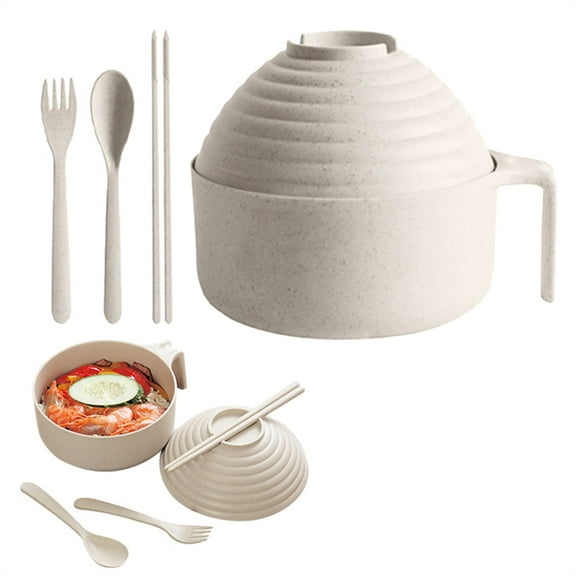 Microwave Ramen Bowl with Lid,Set with Handle for Apartment Dishwasher Use,Portable Instant Noodles Bowl for College Dorm In I