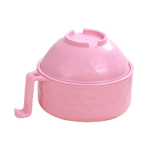 Microwave Ramen Cooker Set, 33 Oz Quick Ramen Bowl Set, Microwave Noodle Cooker with Handle, Noodle Bowl with Spoon Chopsticks Fork College Dorm Room (Pink)