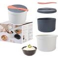 thumbnail image 1 of Microwave Rice Cooker Steamer Set: 2L Microwave Pasta Cooker with Rice Spoon Lid Strainer, Non-stick Rice Cooker Steaming Pot for Rice, Pasta, Vegetables, Quinoa, Oatmeal, Ramen (Orange), 1 of 7