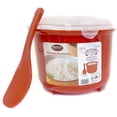 thumbnail image 1 of Microwave Rice Steamer Cooker BPA-Free – 2.6L (87.9oz) Red Rice Maker with Lid and Spoon – Dishwasher Safe Microwaveable Cooker for Basmati, Spanish, Indian Rice, Pasta, Ramen, and Vegetables, 1 of 4