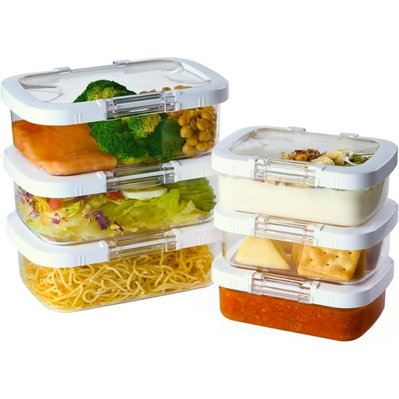 Microwave-Safe Airtight Food Storage Containers for Fridge Freezer and On-the-Go Use (6-Pack)