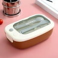 thumbnail image 1 of Microwave Safe Bento Lunch Box with Compartments and Cutlery Set Leakproof Plastic Food Storage Container Portable Meal Prep Box for Office Work Travel Lunch Organizer Reusable Food Box, 1 of 4
