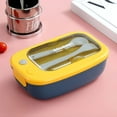 thumbnail image 1 of Microwave Safe Bento Lunch Box with Compartments and Cutlery Set Leakproof Plastic Food Storage Container Portable Meal Prep Box for Office Work Travel Lunch Organizer Reusable Food Box, 1 of 4