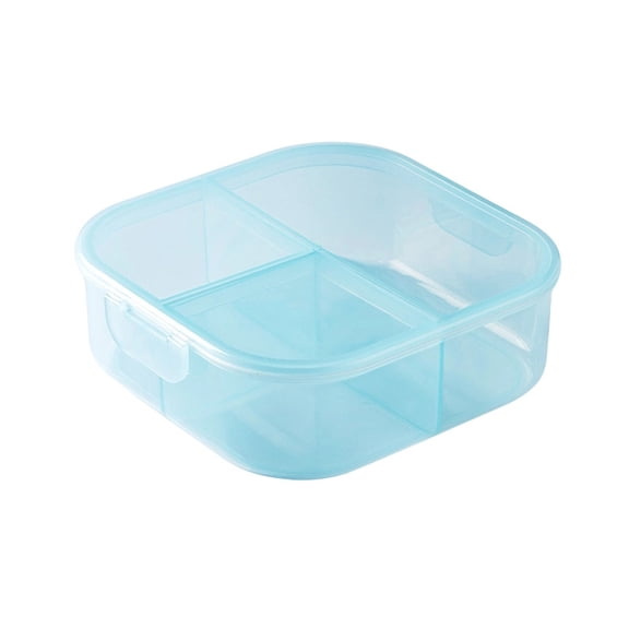 Microwave Safe Divider Lunch Container for Everyday use in Kitchen Leak Proof Meal Prep for Kids and Adults Construction for Easy Organization and Reusable Tableware,6.1*6.1*2.1 in,Blue A