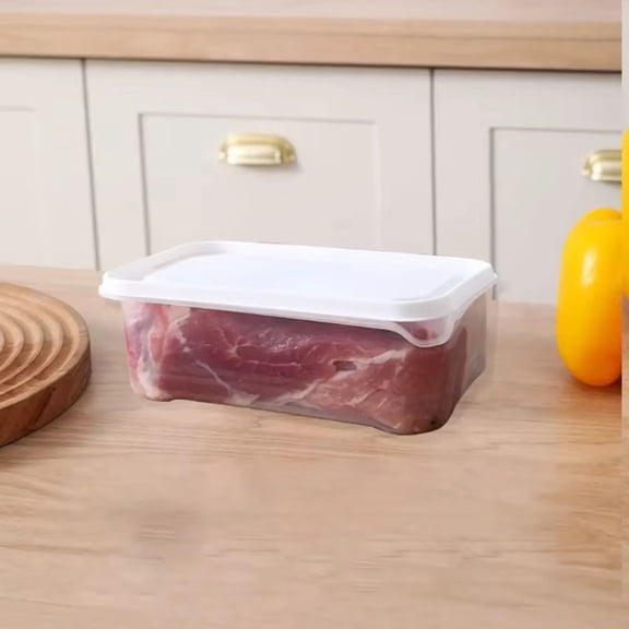 Microwave Safe Food Storage Containers, Fridge & Freezer Organizer, Airtight Food Grade Storage Box for Meat(One Size,Clear)