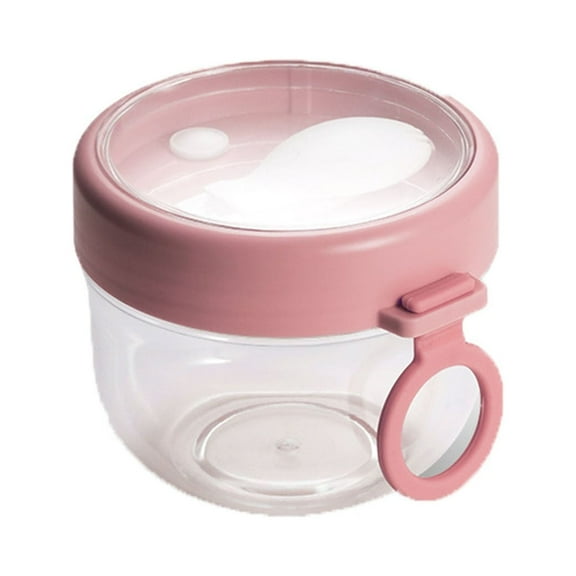 Microwave-Safe Oatmeal Container 20oz, BPA-Free Food Storage Cup with Foldable Spoon & Airtight Lid