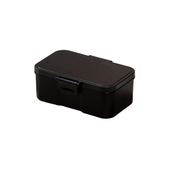 Microwave Safe One Compartment Plastic Bento Box with Spork Compact Portable Lunch Container for Office Workers Salad Fruit Picnic Storage Lightweight Easy Clean Design,Black