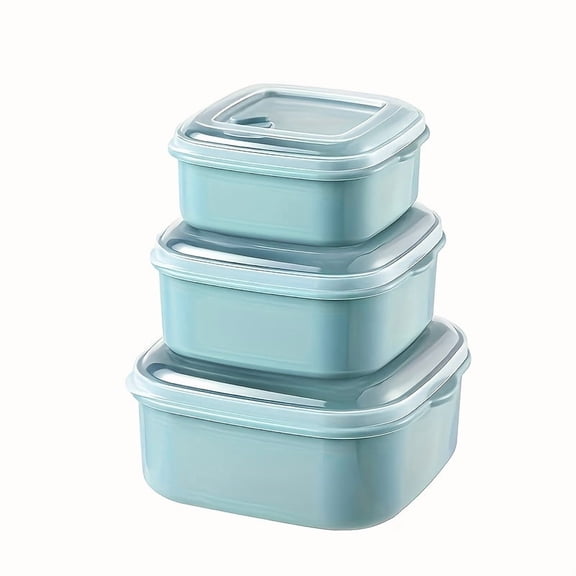 Microwave Safe Plastic Food Storage Containers with Clamp Lids-Set of 3 for Fruits,Vegetables,Dumplings,Meat,Eggs,Ginger,Onions,Reusable,Multi-Purpose,Leak-Proof Lunch Boxes for Home and Kitchen Use