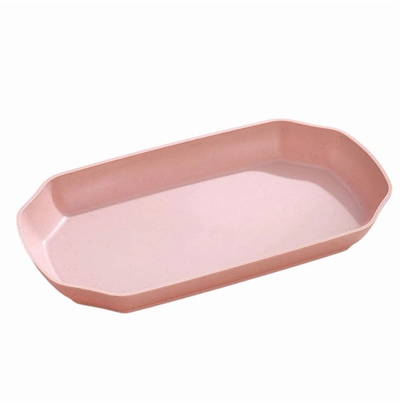 Microwave Safe Rectangular Serving Tray, Reusable Plastic Platter for Snacks, Fruit and Dessert, Dishwasher Safe Snack Server
