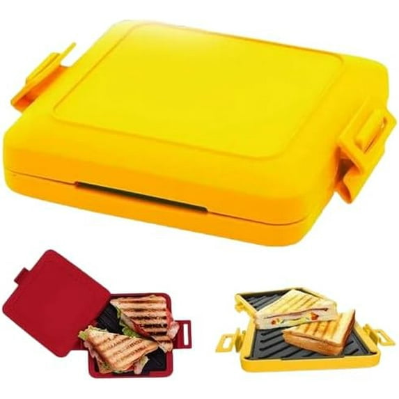 Microwave Sandwich Grill, Microwave Sandwich MakerToastie Press Microwave for Bread, Cheese, Sandwich, Grilled Meal, Dishwasher Safe & No Electricity