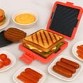 thumbnail image 1 of Microwave Sandwich Maker - 3-in-1 Toastie  Press with Dishwasher Safe Design, No Electricity Needed, Fast Cooking for Travel/Office/Home (Red), 1 of 6
