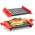 thumbnail image 1 of Microwave Sandwich Maker | Grill Cheese Crisper Toaster Cookware Panini Press Cooking Fast And Dishwasher Safe Orange, 1 of 7