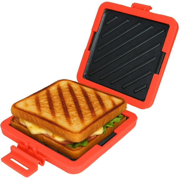 Microwave Sandwich Maker, Microwave Toastie Sandwich Maker, 3-in-1 Toastie Panini Press with Dishwasher Safe Design No Electricity Needed Fast Cooking for Travel Friendly, Office, Home, 6.6*6.3inch