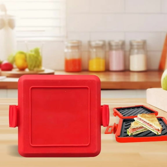 Microwave Sandwich Maker No Electricity Wireless Maker Microwave Square Paninis Maker for Dessert Sandwiches Breakfast