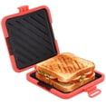 thumbnail image 1 of Microwave Sandwich Maker, Portable Sandwich Maker with Silicone Cover, Full Wrap Toastie Panini Press with Cast Iron Heating Plate, Fast Breakfast Cooking Tool for Home, Office, Travel, 1 of 6