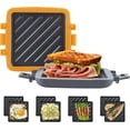 thumbnail image 1 of Microwave Sandwich Maker, Snack Maker &  Press, Removable Non-Stick Plates,  Microwavable Cookware, Heatwave Technology, Orange, 1 of 6