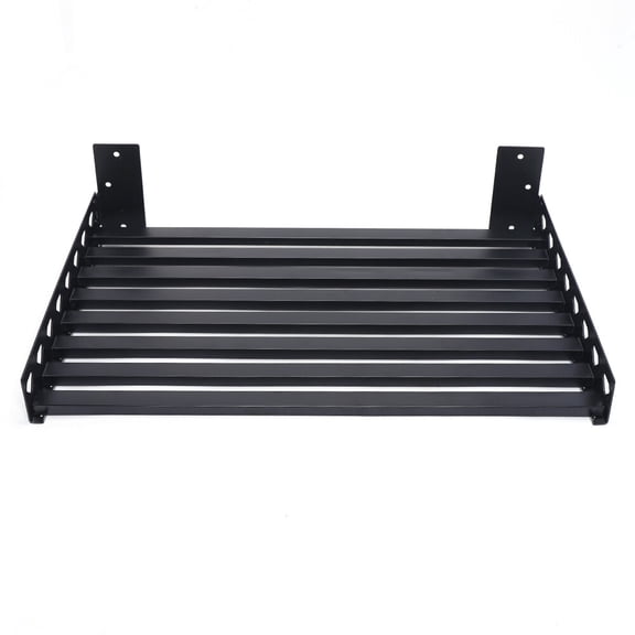 Microwave Shelf Wall Mount, 23.6 x 13.8 Inch Stainless Steel Microwave Wall Shelf with Hooks, 110 lbs Capacity Oven Rack for Kitchen, Hole-Free or Drilled Installation