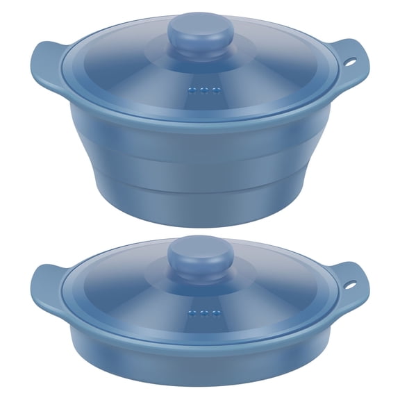 Microwave Silicone Steamer 1250ML Large Collapsible Microwave Steaming Pot with Transparent Lid Dishwasher Safe for Salad Picnic