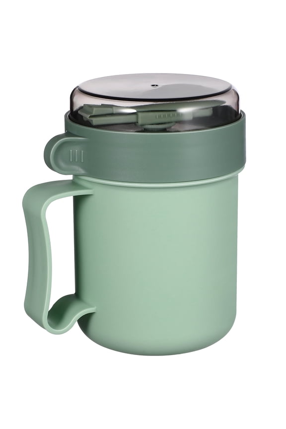 Microwave Soup Mug with Lid and Scoop Portable Breakfast Cup Container for Oatmeal Milk Soup Porridge