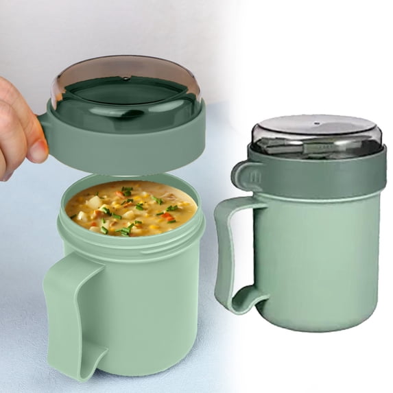 Microwave Soup Mug with Lid and Spoon Portable Breakfast Lunch Container