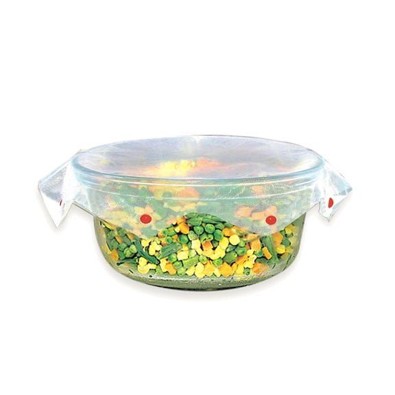 Smartwares Microwave Spatter Screen, Reusable Plate and Bowl Cover, Non-Stick Mesh, Folds Flat, 13 Inch Splatter Guard, BPA Free, Tested Food Contact Safe, Red Beads