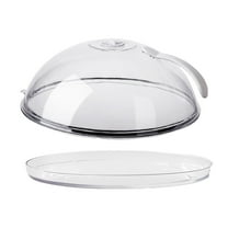 Microwave Plate Cover with Base - Clear Microwave Food Cover with Steam Holes & Easy-Grip Handle, Splatter Proof Lid for Microwave Oven, Dishwasher Safe & Heat Resistant