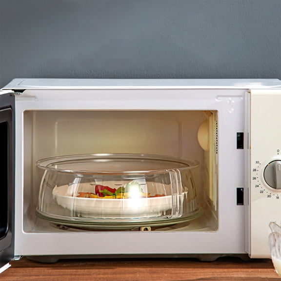 Microwave Splatter Cover, Microwave Cover for Food with Handle, Heat-Resistant Splatter Guard for Microwave, Reusable Food Cover for Kitchen, Clear Plastic Lid for Plates and Bowls