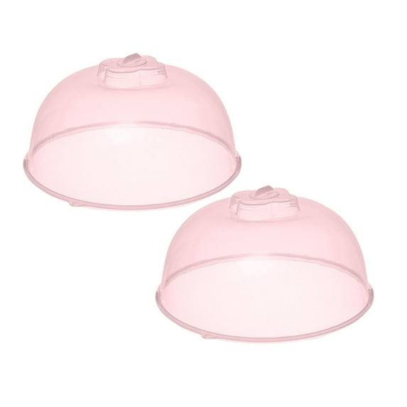 Microwave Splatter Cover, Transparent Cover, Microwave Plate Cover Lid with Handle and Adjustable Steam Vents Holes Keeps Microwave Oven Clean (2Pack,Medium Pink)