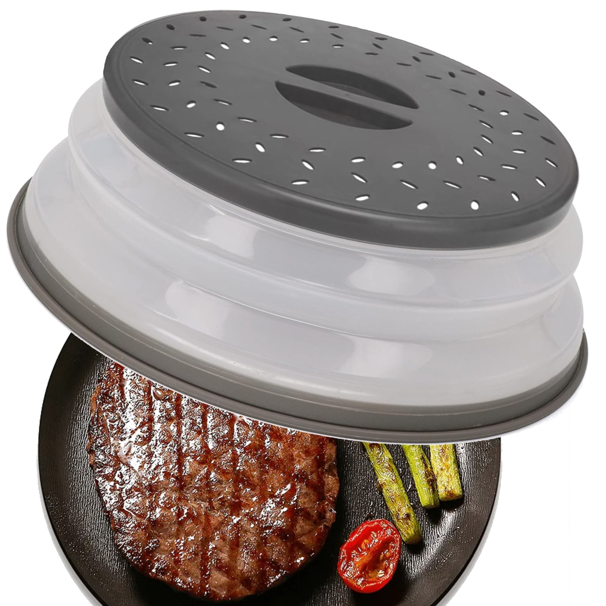 HAMCSTNF Microwave Splatter Cover, Collapsible Silicone Food Colander - Walmart.com