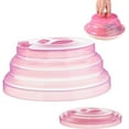 thumbnail image 1 of Microwave Splatter Cover Vented For Food,Microwave Plate Cover Splatter Guard Kitchen Gadget For Fruit Vegetables Microwave Plate Cover Clear Microwave Splatter Cover (Pink, 22.5cm), 1 of 7